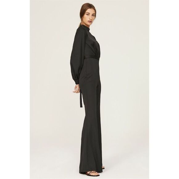 Ieena for Mac Duggal Women's Black Wide Leg Jumpsuit Size 0 Long Sleeve - Picture 3 of 12